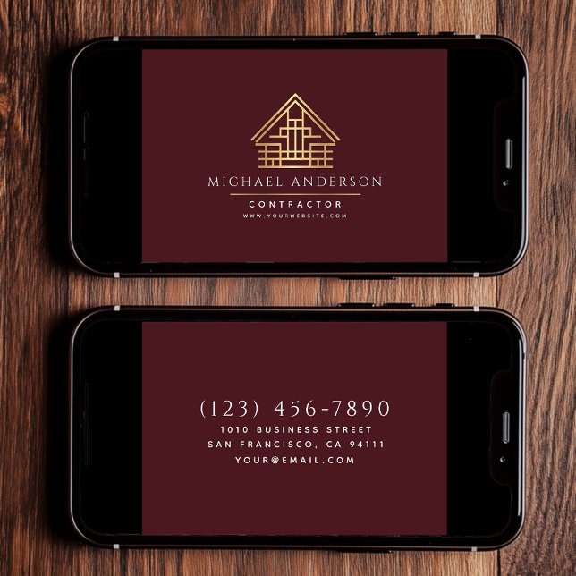 Digital Zuhause Gebäude Construction Red Business Karte (Von Creator hochgeladen)