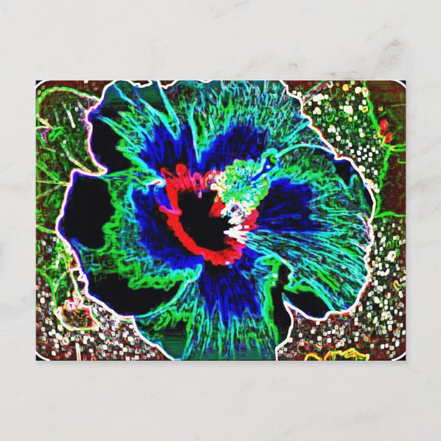 Digitaldrucke mit verbessertem hawaiianischen Hibi Postkarte (Vorderseite)