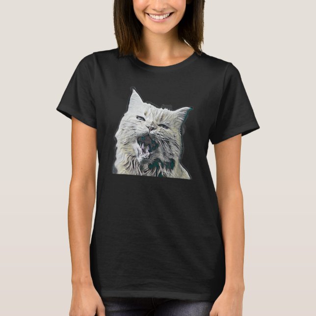 Digitale abstrakte Katze 27 T-Shirt (Vorderseite)