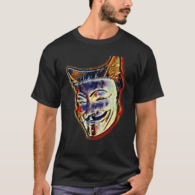 Digitale abstrakte Katze 32 T-Shirt (Vorderseite)