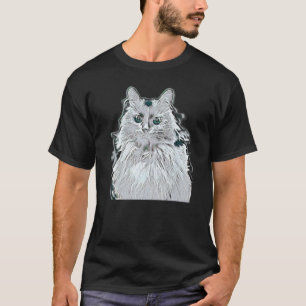 Digitale abstrakte Katze 32 T-Shirt
