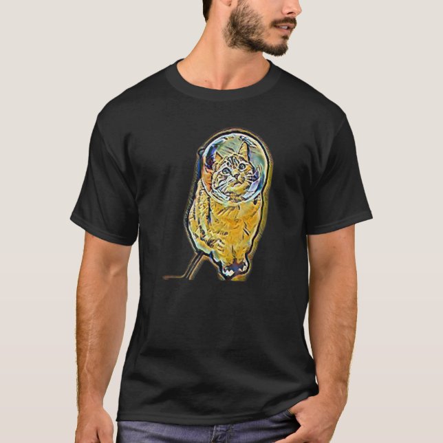 Digitale abstrakte Katze 4 T-Shirt (Vorderseite)