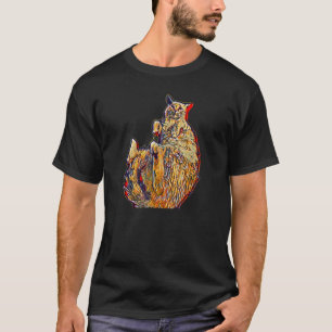 Digitale abstrakte Katze Malerei 1 T-Shirt