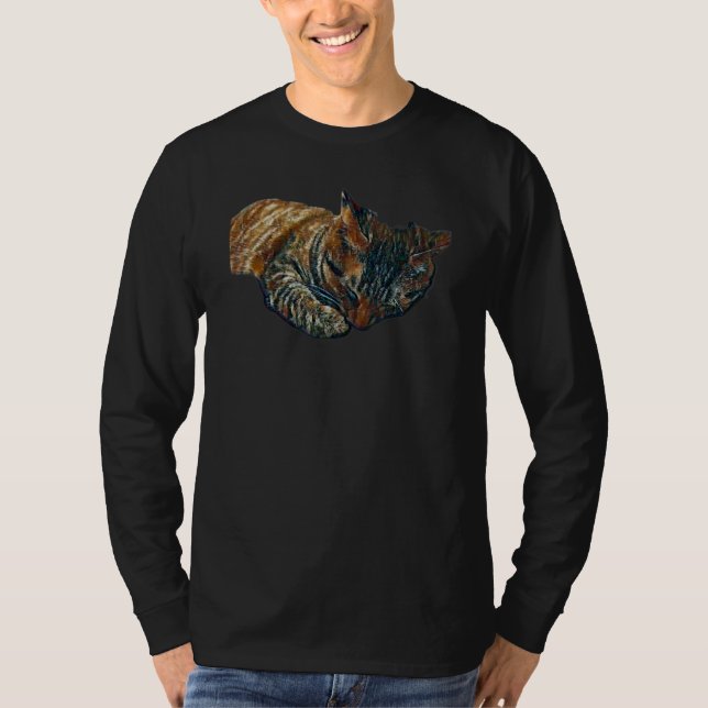Digitale abstrakte Katze Malerei 82 T-Shirt (Vorderseite)