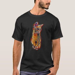 Digitale abstrakte Malerei einer Katze 27 T-Shirt