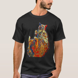 Digitale abstrakte Malerei einer Katze 31 T-Shirt
