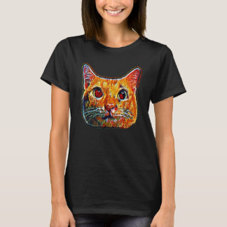 Digitale abstrakte Malerei einer Katze 36 T-Shirt