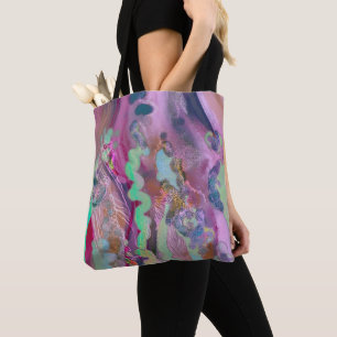 Digitale Abstrakte Totasche Trendy pink & minze Tasche