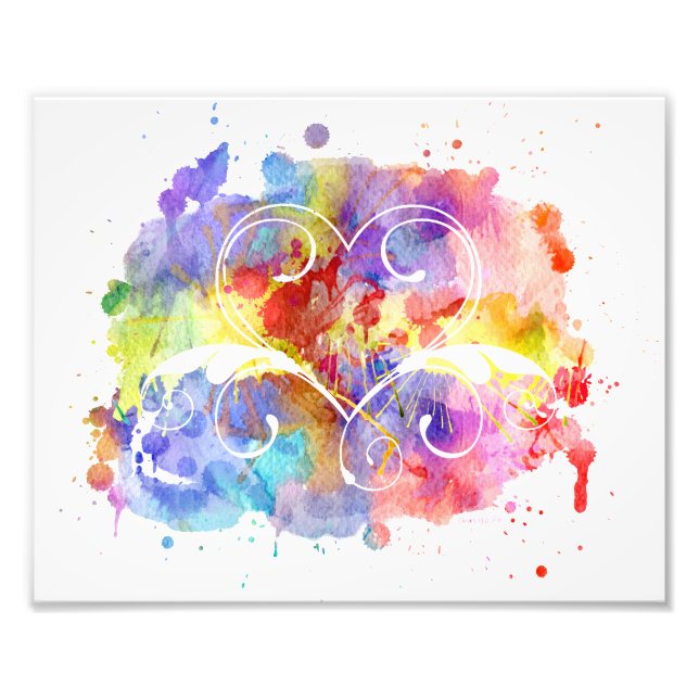 Digitale Aquarellbilder | Hearts Cutouts Fotodruck (Vorne)