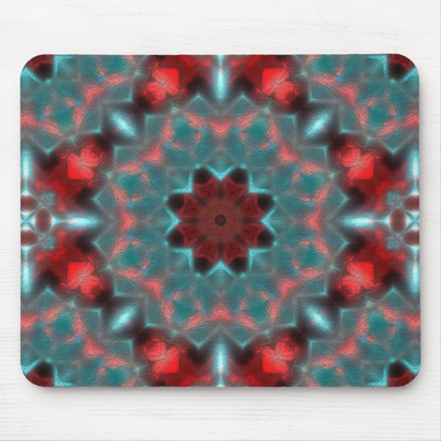 Digitale Ausrüstung hammert Glas rot und zyanisch  Mousepad (Vorne)