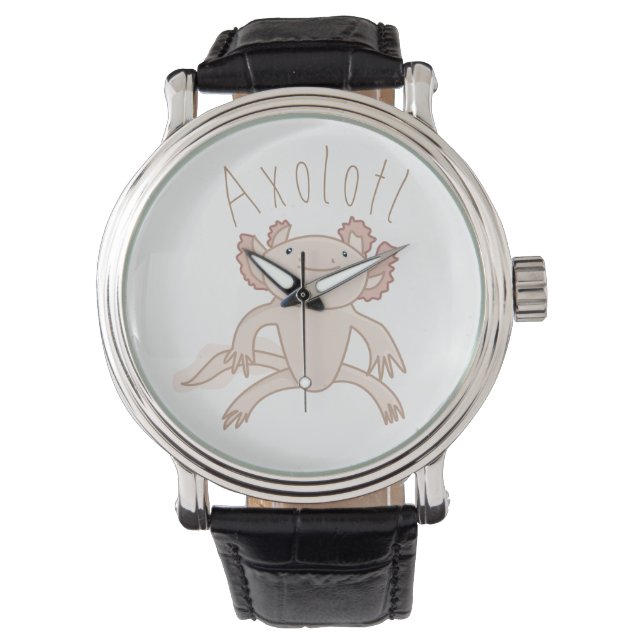 Digitale Axolotl-Illustration, Süße Tier Armbanduhr (Vorderseite)