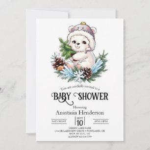 Digitale Babydusche mit einfachem Snow-Polar Einladung
