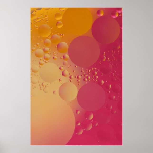 Digitale Blase in Rosa und Orange Poster (Vorne)