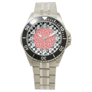 Digitale Blume (japanisches Gesicht) von Kenneth Y Armbanduhr