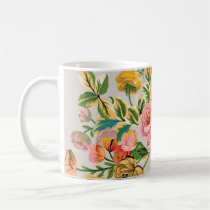Digitale Blumen Aquarell-Illustration. Manuell ode Kaffeetasse