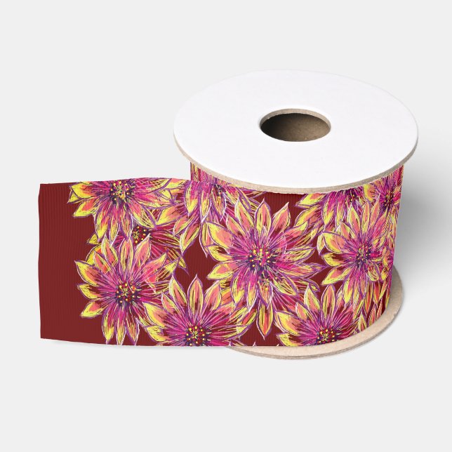 Digitale Blumenkunst Ripsband (Spule)