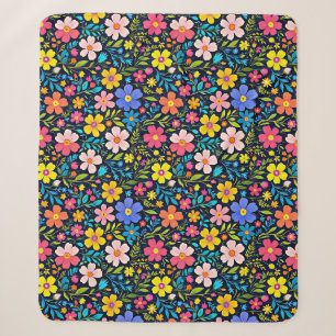 Digitale Blumenmalerei Blumenmuster Sherpadecke