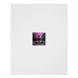 Digitale Buddha-Meditationsmatrix Poster