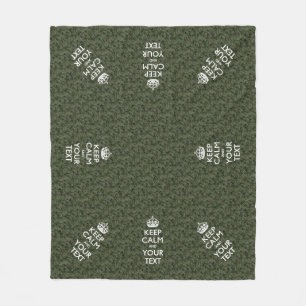 Digitale Camouflage Behalte Ruhe und Text Fleecedecke