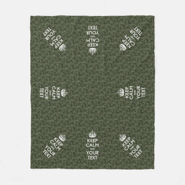 Digitale Camouflage Behalte Ruhe und Text Fleecedecke (Vorderseite)