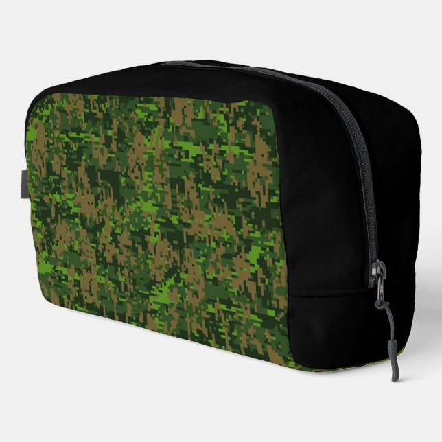 Digitale Camouflage-Dekoration im Holzlandstil Waschbeutel (Rechte Ecke)