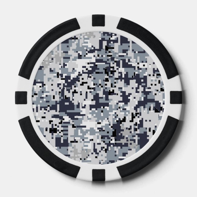 Digitale Camouflage-Dekoration im urbanen Stil Pokerchips (Vorderseite)