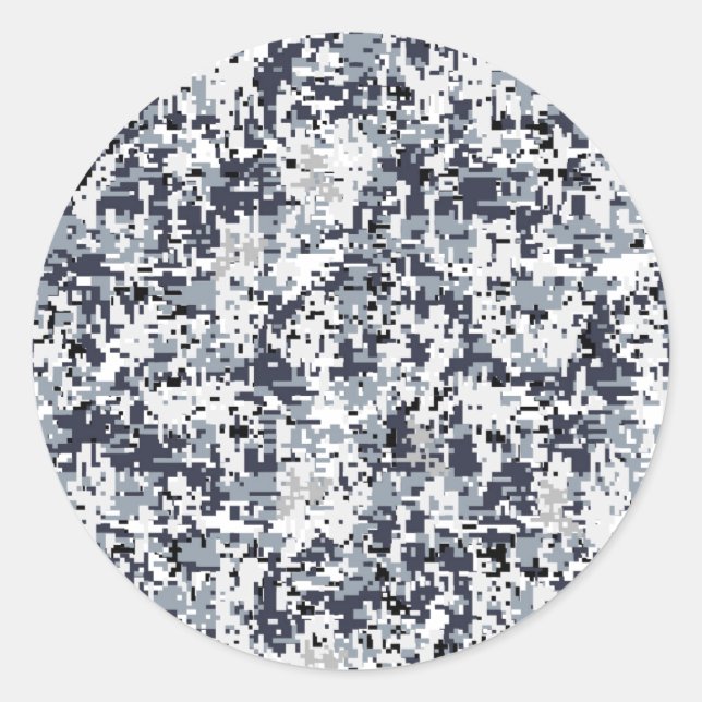 Digitale Camouflage-Dekoration im urbanen Stil Runder Aufkleber (Vorderseite)