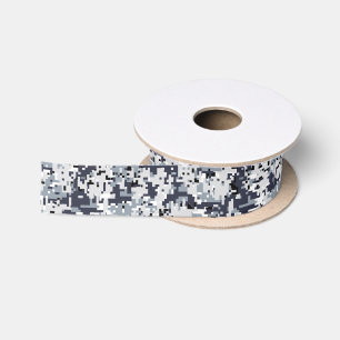 Digitale Camouflage-Dekoration im urbanen Stil Satinband