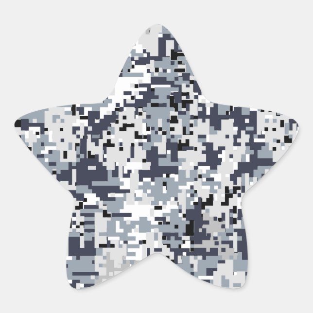 Digitale Camouflage-Dekoration im urbanen Stil Stern-Aufkleber (Vorderseite)