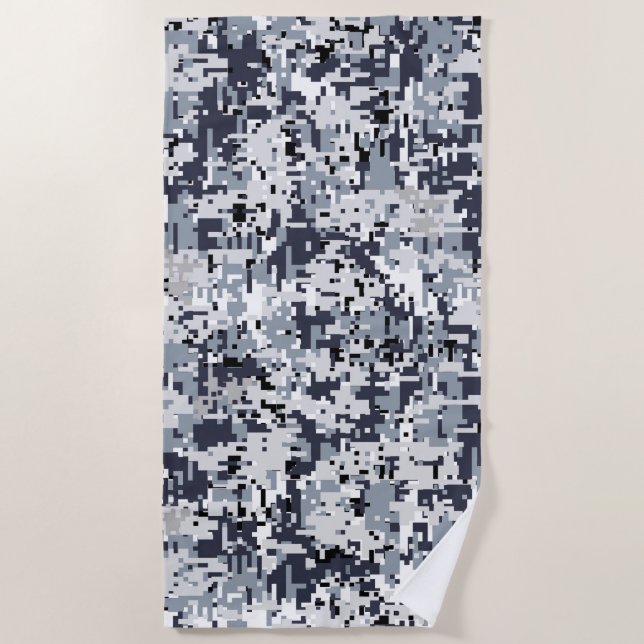 Digitale Camouflage-Dekoration im urbanen Stil Strandtuch (Vorderseite)