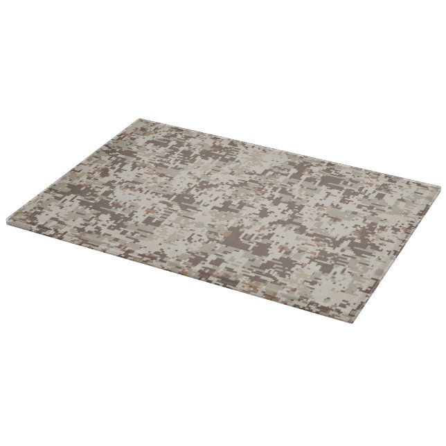 Digitale Camouflage-Dekoration im Wüstenstil Schneidebrett (Ecke)