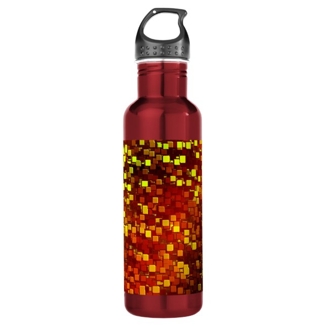 Digitale Camouflage für Herbstwaben Edelstahlflasche (Vorderseite)