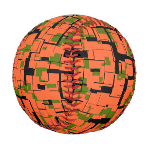 Digitale Camouflage Grün-Orangefarbenes Muster Baseball
