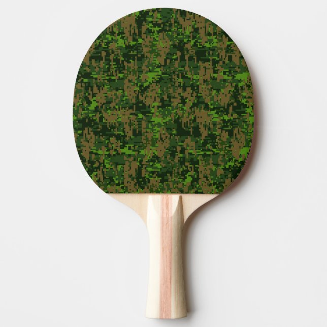 Digitale Camouflage im Holzstil Tischtennis Schläger (Vorderseite)