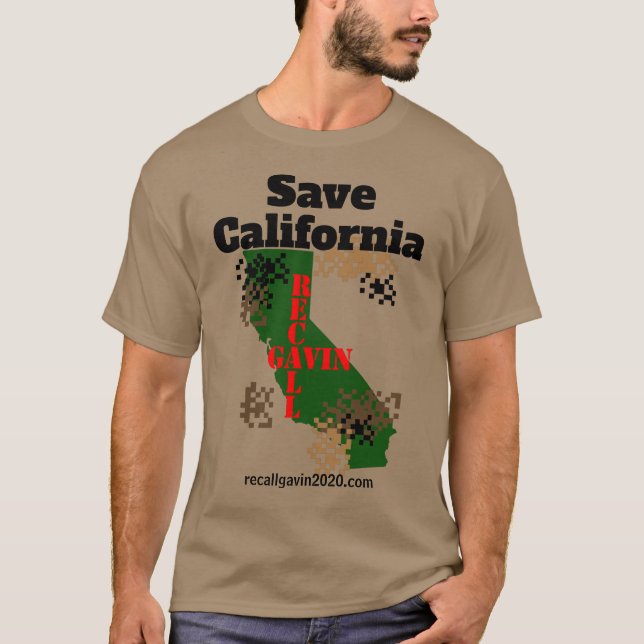 Digitale Camouflage in Kalifornien Gerettet T-Shirt (Vorderseite)