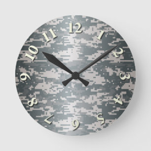 Digitale Camouflage Runde Wanduhr