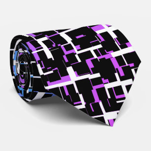 Digitale Camouflage Schwarz-weißes blaues Lila Mus Krawatte