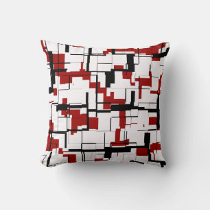 Digitale Camouflage Schwarz-weißes rotes Muster Kissen
