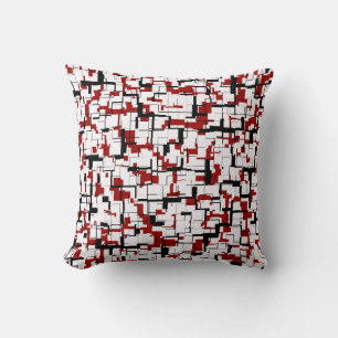 Digitale Camouflage Schwarz-weißes rotes Muster Kissen