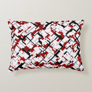 Digitale Camouflage Schwarz-weißes rotes Muster Zierkissen