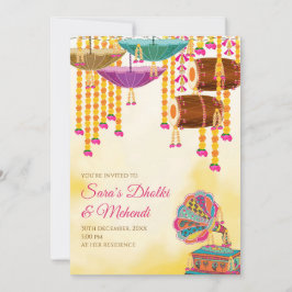 Digitale Dholki lädt zu Mehndi-Einladungen ein, Me Einladung