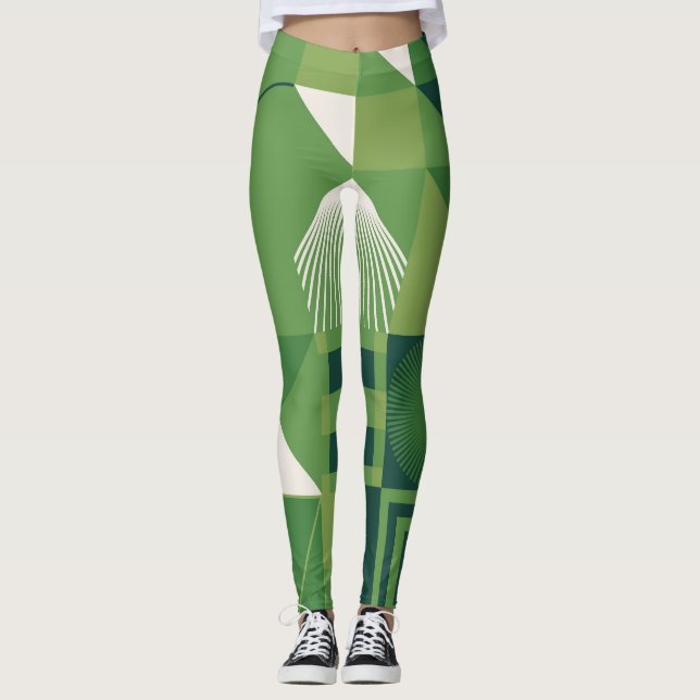 Digitale Doppelkollage, geometrische Elemente Leggings (Vorderseite)