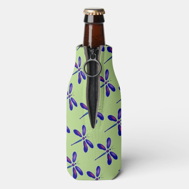 Digitale Dragonfly-Kunst Flaschenkühler (Flasche Rückseite)