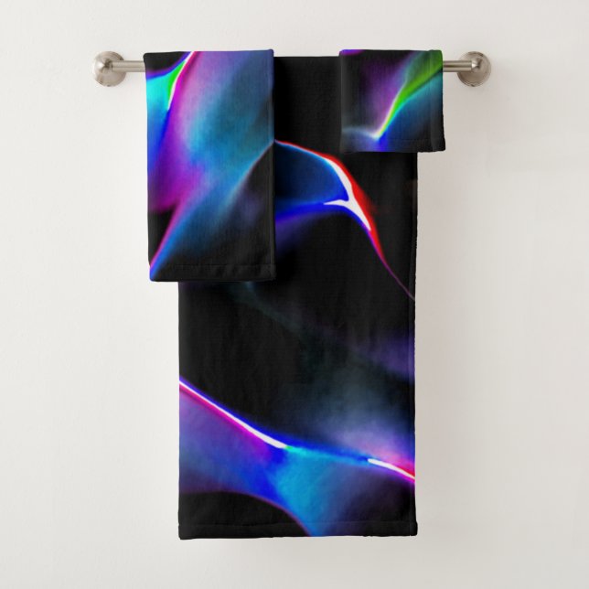 Digitale Dünen mit dunkelblauer Vorherrschaft Badhandtuch Set (Insitu)