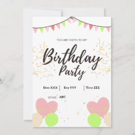 Digitale Einladungs-Karte zum Geburtstag Einladung