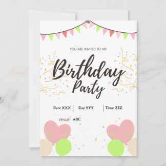Digitale Einladungs-Karte zum Geburtstag Einladung
