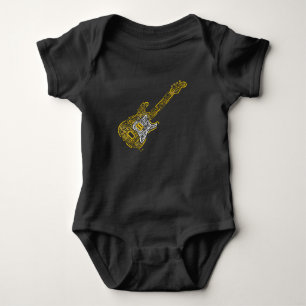 Digitale elektronische E-Gitarre Musik Thema Baby Strampler