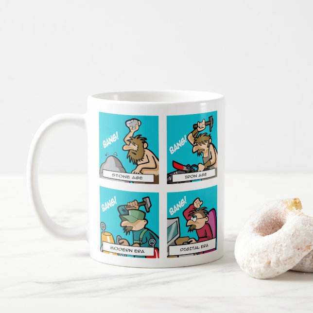 Digitale Evolution 2 Kaffeetasse (Mit Donut)