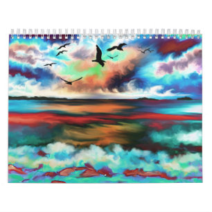 Digitale Fantasy-Abstraktmalerei-Kunst Kalender