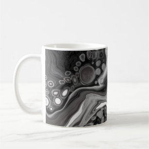 Digitale Fluid Art aus schwarzem und weißem Marmor Kaffeetasse